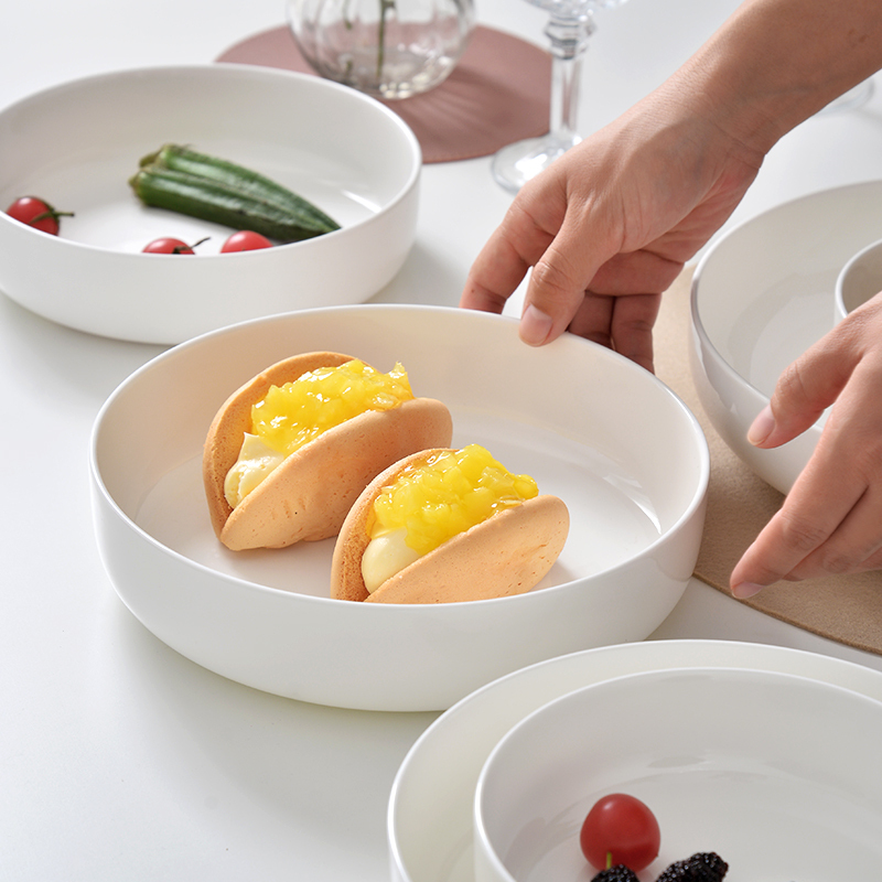 Home Cooking Recipes - 8인치 -1/4pc 화이트 세라믹 샐러드 볼