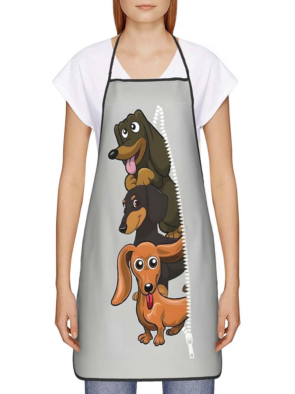 1pc 귀여운 만화 닥스훈트 개 프린트 주방 앞치마,  - Home Cooking Dog Food 리뷰 및 가격